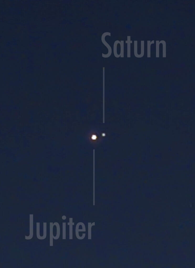 Jupiter and Saturn - December 21st, 2020 - California, Earth