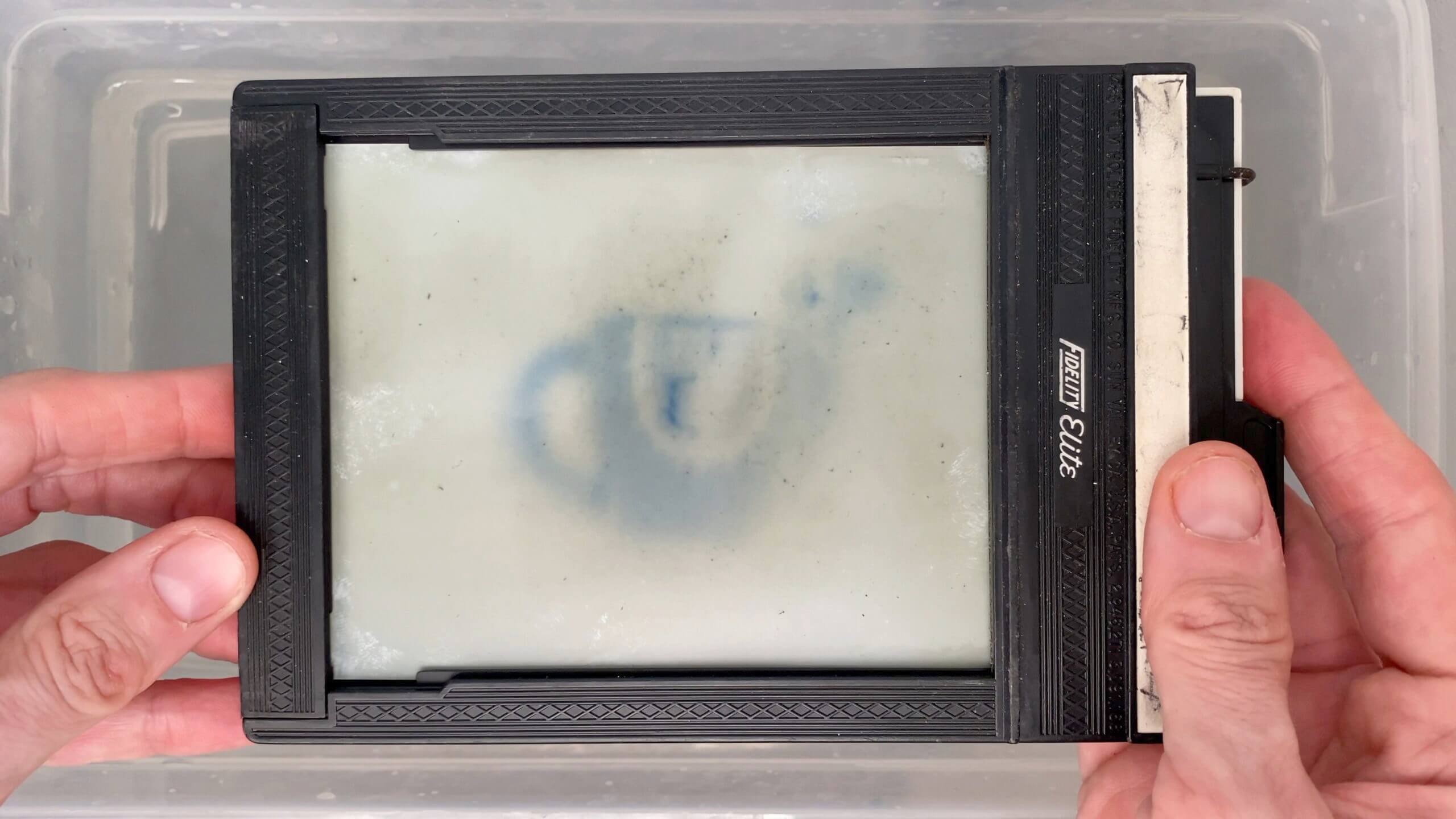 4x5 Cyanotype Negative of a Llama Mug
