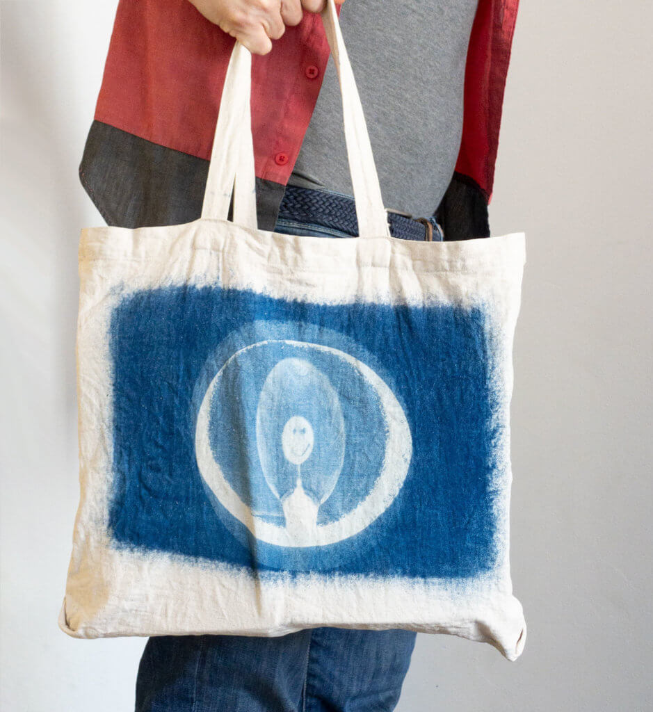 Large Cyanotype Fabric Bag for Sale